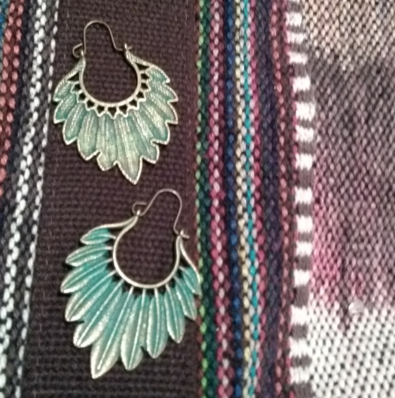 New feather boho earrings - Picture 2 of 6